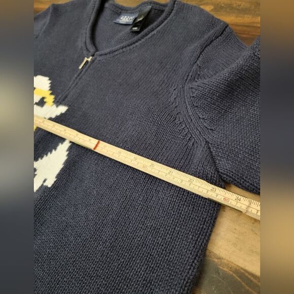 Crazy Horse Liz Claiborne Heavy Knit Coastal Sweater Full Front Zipper Size 2X - Picture 8 of 10